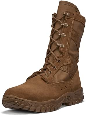 Belleville C320 One Xero 8 Inch Combat Boots for Men - Ultra-Lightweight Army/Air Force OCP ACU Coyote Brown Leather with Vibram Incisor Traction Outsole; Berry Compliant