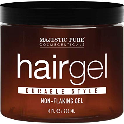 MAJESTIC PURE Hair Gel for Men - Durable Hold Styling - Light Sheen, Refreshing Scent, Non-Flaking, Paraben Free, 8 fl oz