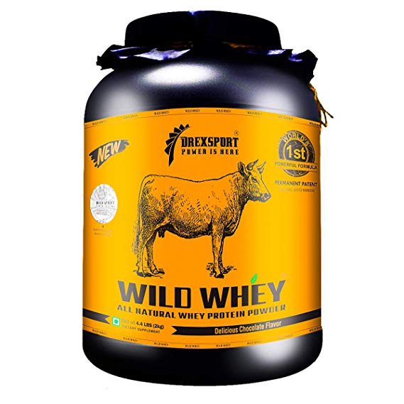 DREXSPORT - Wild Whey Protein Powder - Organic, Grass Fed, Delicious Proteins Supplement - 2Kg (Chocolate)