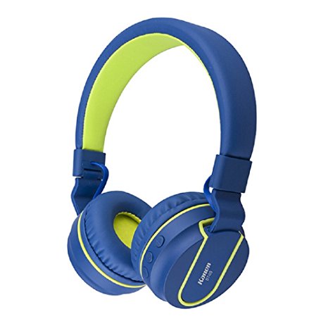 Kanen New BT-05 Headset Foldable Headphone Microphone, Adjustable Stereo Headset Adult / Child, Smartphone Tablet PC iPhone iPod iPad (Blue)