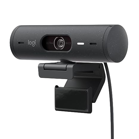 Logitech Brio 500 Full HD Webcam with Auto Light Correction,Show Mode, Dual Noise Reduction Mics, Webcam Privacy Cover, Works with Microsoft Teams, Google Meet, Zoom, USB-C Cable - Graphite