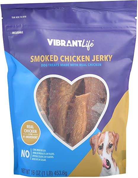 Vibrant Life Smoked Chicken Jerky Dog Treats, 16 oz