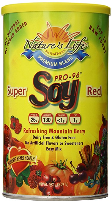 Nature's Life Soy Pro 96, Super Red,Refreshing Mountain Berry, Powder, 1.09-Pounds