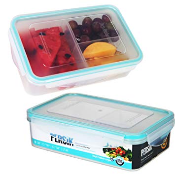 Persik Premium Lunch Box Bento Containers - 800 ml (27 oz.), Bento Meal Prep Containers BPA free, with 3 Divided Removable Compartment Portion Control, for Kids & Adults