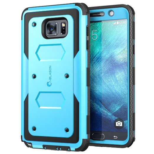 Galaxy Note 5 Case, i-Blason Armorbox Dual Layer Hybrid Full-body Protective Case For Samsung Galaxy Note 5 with Front Cover and Built-in Screen Protector / Impact Resistant Bumpers (Blue)