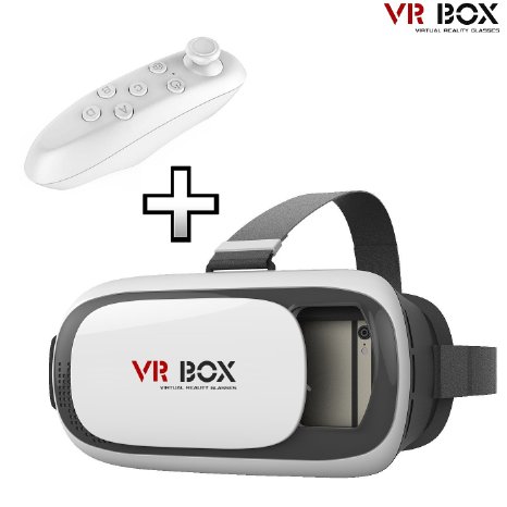 ddLUCK VR BOX V2 with Remote Controller 3D Headset Glasses VR Virtual Reality 3D Video Glasses 3D Game Glasses For 4.7 to 6 Inch Smartphones IOS Android Cellphones VR BOX II   Remote Controller