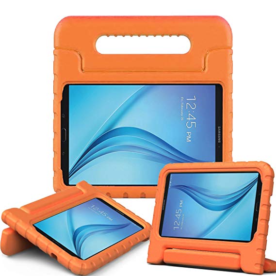 AVAWO Kiddie Case for Samsung Galaxy Tab E Lite 7.0" - Shockproof Case Light Weight Kids Case Super Protection Cover Handle Stand Case for Children for Samsung Galaxy Tab E Lite 7-Inch Tablet, Orange