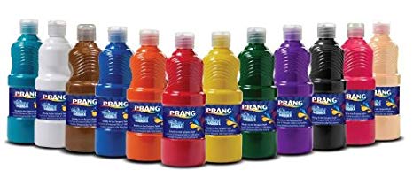 Prang Ready-to-Use Washable Tempera Paint, 16-Ounce Bottle, Case of 12, Assorted Colors (10796)