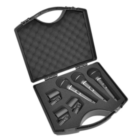 PylePro PDMICKT80 Set of 3 Dynamic Cardioid Vocal Microphones with Clips 3-Pack