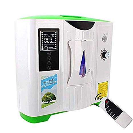 H HUKOER 2-9L/min Oxyg-en Concentrator Adjustable Portable Oxy-gen Machine for Home and Travel Use, AC 110V Humidifiers