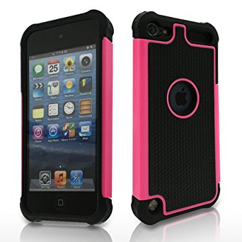 APPLE iPod Touch 6 case, High Quality Scratch-Resistant Dual Layer Hybrid Protective Case and Shockproof Bumper by Boonix (Hot Pink)