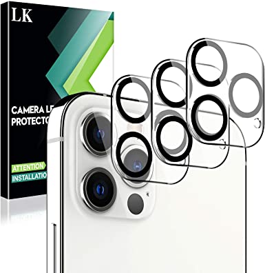 LK 3 Pack Camera Lens Screen Protector Compatible with iPhone 12 Pro 6.1-inch Tempered Glass,Ultra Thin High Definition, Case Friendly