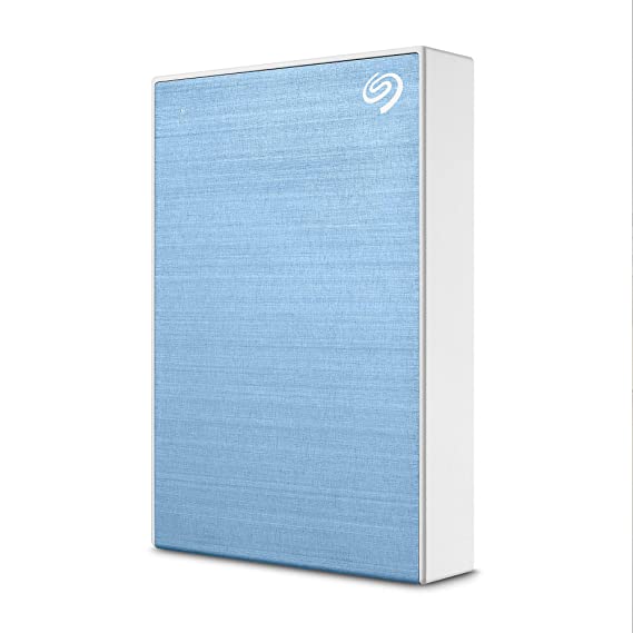 Seagate One Touch 4TB External HDD with Password Protection – Light Blue, for Windows and Mac, with 3 yr Data Recovery Services, and 4 Months Adobe CC Photography (STKZ4000402)