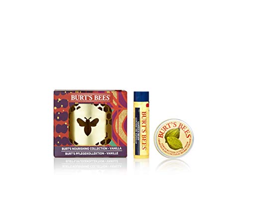 Burt's Bees 100% Natural Origin Nourishing Collection 2 Moisturising Piece Gift Set - 1 x Vanilla Bean Lip Balm(4.25 g) and 1 x Lemon Butter Cuticle Cream (8.5 g)