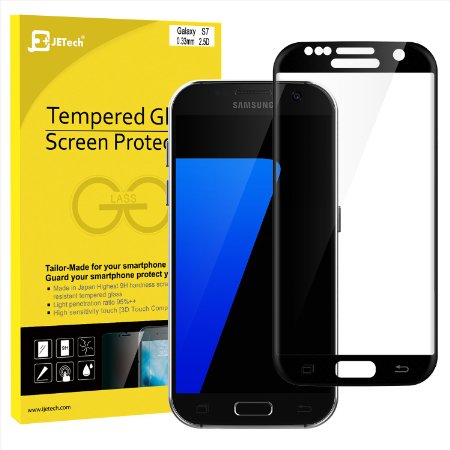 Galaxy S7 Screen Protector JETech Tempered Glass Full Screen Screen Protector Film for Samsung Galaxy S7 Black