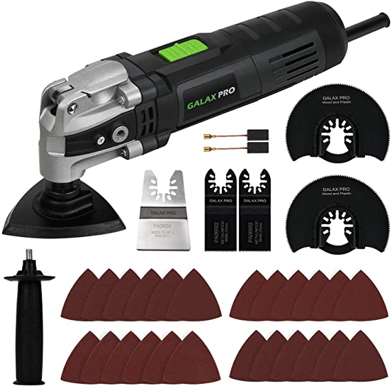 Oscillating Tool, GALAX PRO 400W Multifunction Tool - 6 Variable Speed - Oscillating 4° - Quick Change System Oscillating Multi-Tool with 30 PCS Accessories for Cutting, Sanding and Grinding