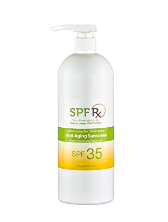 SPF Rx SPF 35 Anti-Aging Sunscreen, Moisturizing Zinc Oxide Based (1 Quart Pump)