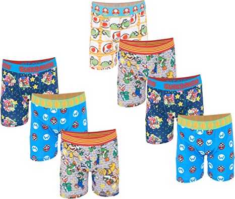 Nintendo Boys' Super Mario Boxer Briefs Available in Multipacks, Sizes 4, 6, 8, 10 and 12