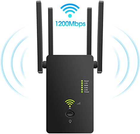 URANT WiFi Extender - 1200Mbps WiFi Repeater Wireless Signal Booster, 2.4 & 5GHz Dual Band WiFi Range Extender