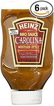 Heinz BBQ Sauce, Carolina Mustard Style BBQ Sauce, 18.7 ounce squeezable bottle(Pack of 6)