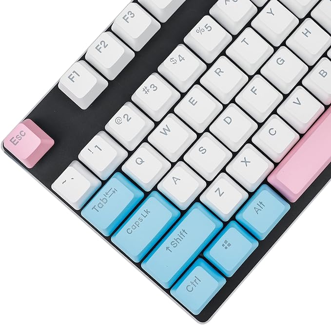 YMDK Double Shot 108 Dyed PBT Shine Through OEM Profile Milk Cover Cute Keycaps for MX Switches Mechanical Keyboard（Only Keycap） (Milk Cover)