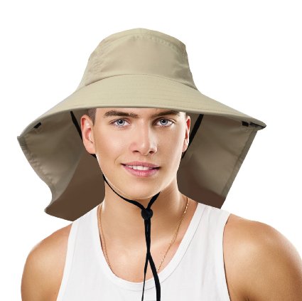 Sun Blocker Unisex Large Bill Flap Sun Hat Camping Hiking Hunting Fishing Cap