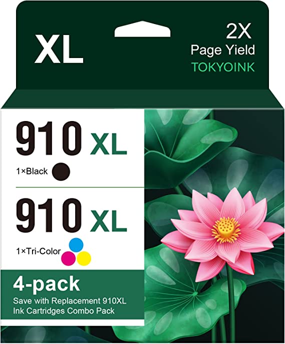 910XL Ink Cartridges Remanufactured Ink Cartridge Replacement for HP 910XL 910 XL for OfficeJet Pro 8020, 8025, 8035, 8022, 8028( 4Pack )