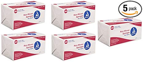 Dynarex Non-Sterile Non Woven Sponge, 4x4 Inch, 1000 Count