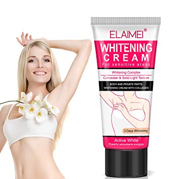 Natural Armpit Whitening cream, Body Moisturizer with VC, Collagen and HA, Dark Skin Lightening for Sensitive Areas Underarms Private Parts