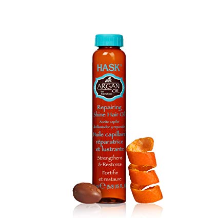 HASK ARGAN Oil Shine Oil Vials Repairing for all hair types, color safe, gluten free, sulfate free, paraben free