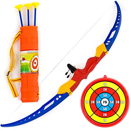 Toysery Kids Archery Bow and Arrow Toy Set with Target Outdoor Garden Fun Game.