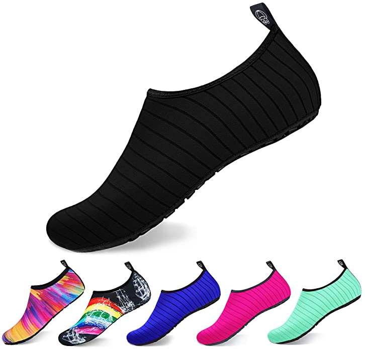 semai Water Shoes Quick-Dry Swimming Socks, Non-Slip Soft Beach Shoes Barefoot Water Sports Shoes Breathable Aqua Socks for Women Men Kids, Elastic Easy-fit Footwear for Beach Swimming Yoga Diving