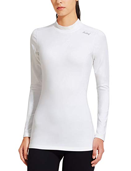 Baleaf Women's Fleece Thermal Mock Neck Long Sleeve Running Shirt Workout Tops