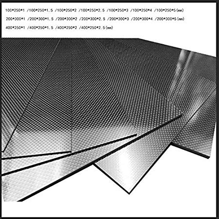 100X250X1.5MM 100% 3K Plain Weave Carbon Fiber Sheet Laminate Plate Panel