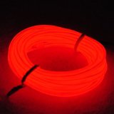 PYSICALTM 15ft Neon Light El Wire w Battery Pack for Parties Halloween Decoration Red