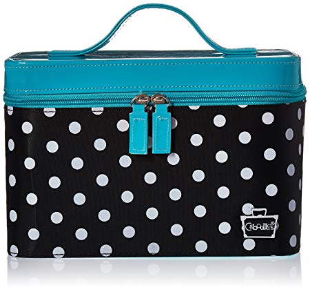 Caboodles Gilded Pleasure Nail Valet with White Polka Dots, Black, 2.36 Pound