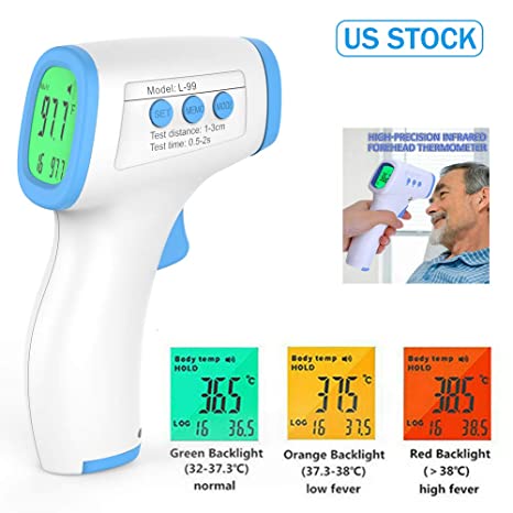 Forehead Thermometer, Digital Infrared Forehead Thermometer, Non-Contact Digital Thermometer with LCD Display Accurate Infrared Thermometer for Baby, Infants, Adults, Surface of Objects(Blue)