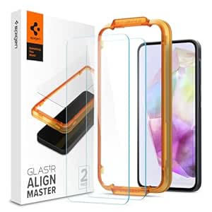 Spigen Alignmaster Tempered Glass Screen Protector Guard For Galaxy A35 5G - 2 Pack