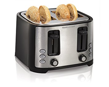 Hamilton Beach 24633 Beach Extra-Wide 4-Slice Slot Toaster, Black