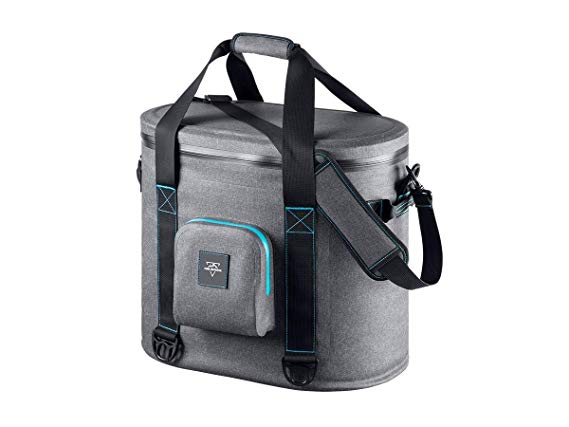 Monoprice Emperor Flip Portable Soft Cooler - 40 Can - Gray | Waterproof Exterior, IPX7-Rated Zippers Ideal for Camping, Fishing, BBQ - Pure Outdoor Collection