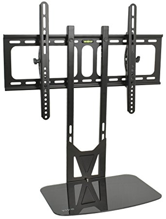 VIVO Black TV Fixed Tilt Wall Mount & Entertainment Shelf Floating AV, DVD Shelving for Screens up to 55" (MOUNT-VW11)