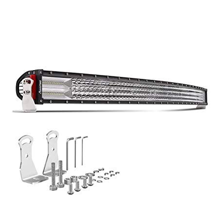 LED Light Bar Autofeel 52" Quad Row Multi-color Curved Led Driving Bar 82000LM Spot Flood Combo Beam Off Road Light Bar, 1 Year Warraty