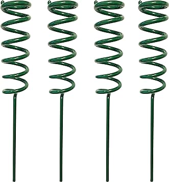 E-ONSALE Heavy Duty Spiral Fishing Rod Ground Support Stand Holder (Green/4 Packs)