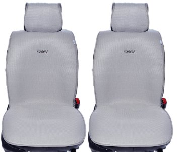 Refreshing Universal Car Seat Cover 2 Seats with 4 Pieces (Gray) - Sojoy