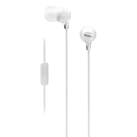 Sony MDR-EX15AP In-Ear Stereo Headphones with Mic (White)