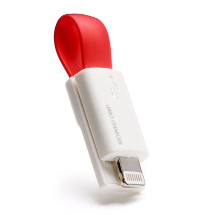 Urbo Keyring Charger with USB-A to Lightning Connector RED for Apple devices