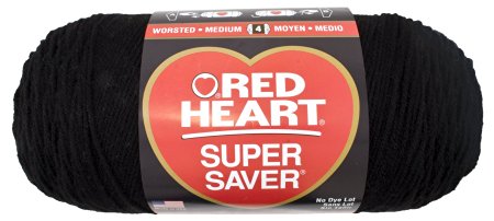 Red Heart E302.0312 Super Saver Jumbo Yarn, Black