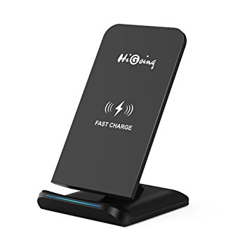 Fast Wireless Charger, HiGoing Fast Charge 2 Coils QI Wireless Charging Stand for Samsung Galaxy S8 S8 Plus S7 S7 Edge Note 5 S6 Edge Plus