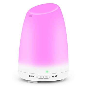 Essential Oil Diffuser, 120ml Portable Aromatherapy Ultrasonic Aroma Diffuser / Cool Mist Humidifier , Waterless Auto Shut-Off and Mist Mode Adjustment for Bedroom, Nursery , Desk,Home, Office, Yoga Room,or Studio