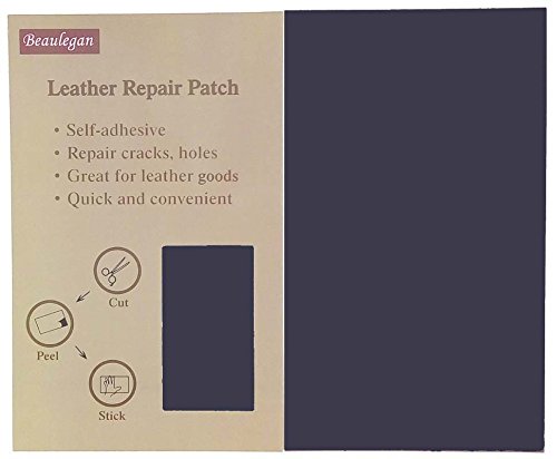 Leather Patch - Adhesive Backing - Repair Sofa, Car Seat, Jackets, Shoes and Handbag, 10 Inch by 6 Inch, Navy - by Beaulegan